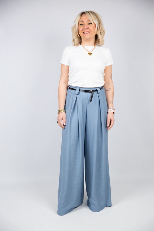 Atelier55 Pantalone fluido con elastico in vita