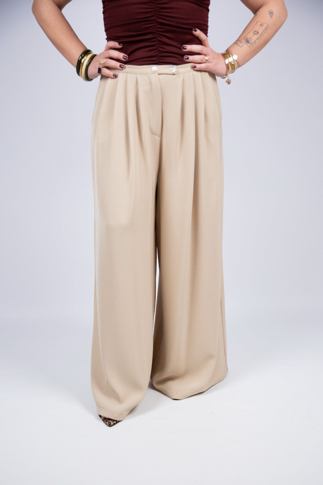 King Kong pantalone fluido con pinces