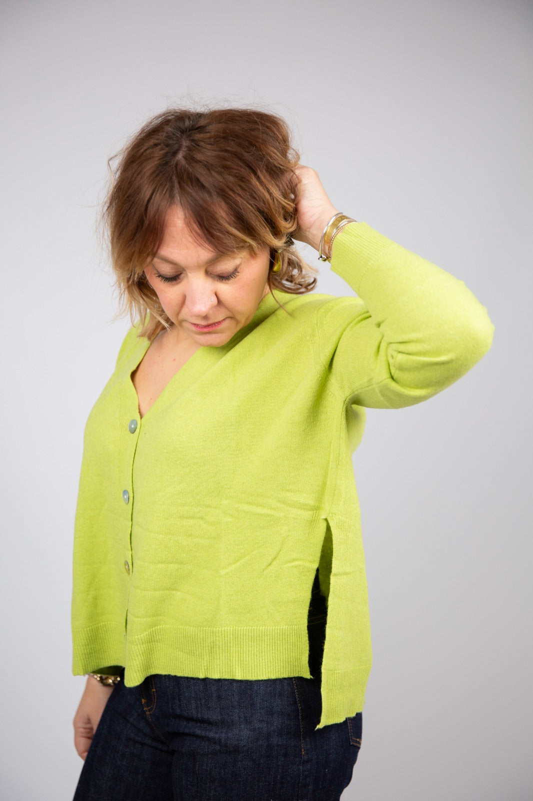 Arita maglia cardigan spacco laterale