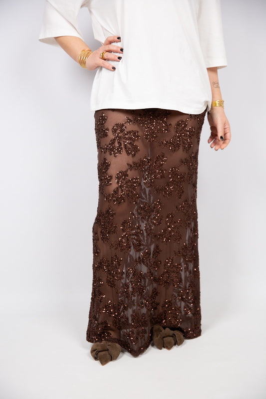 Spazio sand gonna paillettes con culotte