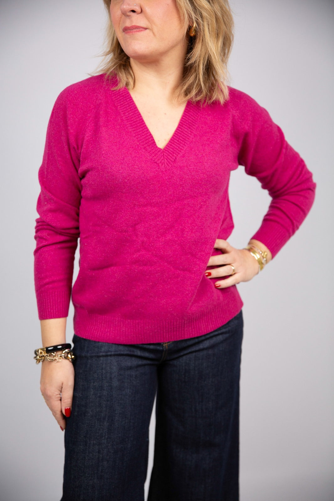 Arita maglia collo V misto cashmere