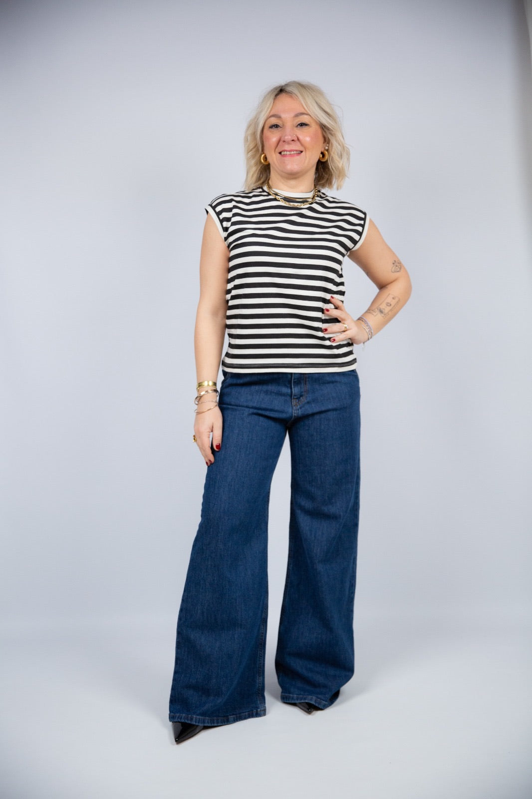 Compania fantastica t-shirt a righe nere