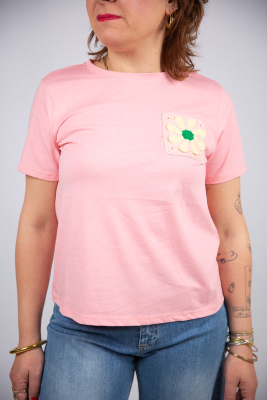 Compania fantastica t-shirt con applicazione in crochet