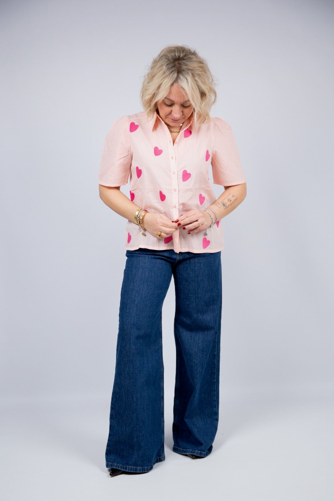 Compania fantastica Camicia Rosa con cuore