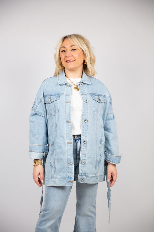 Atelier55 Giacca jeans con cintura
