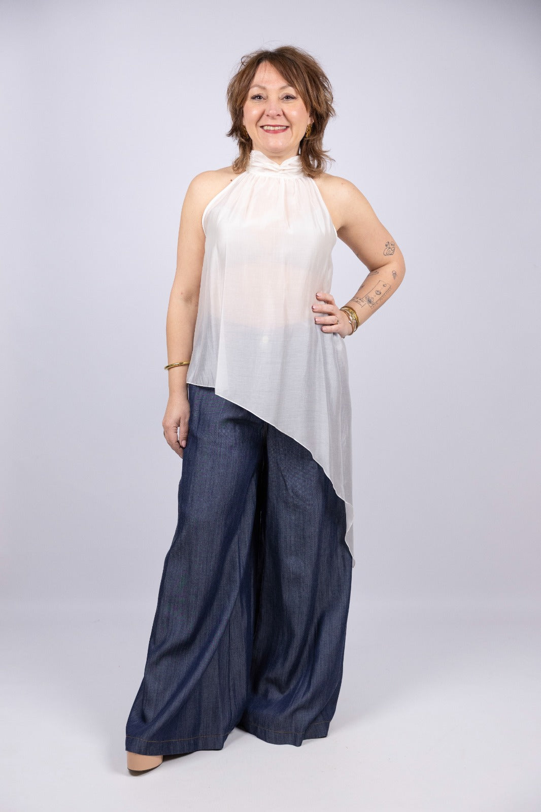 Kaos blusa asimmetrica