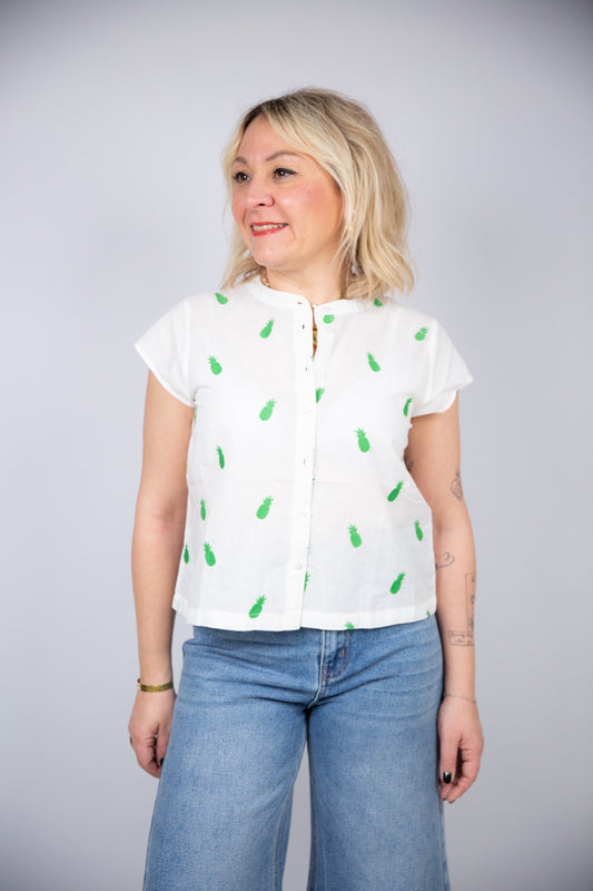 Compania fantastica camicia con Ananas ricamato