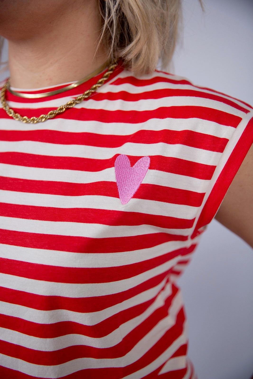 Compania fantastica T-shirt righe e cuore