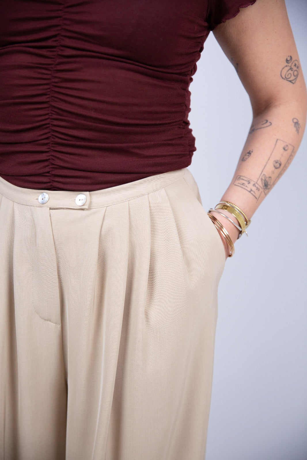 King Kong pantalone fluido con pinces