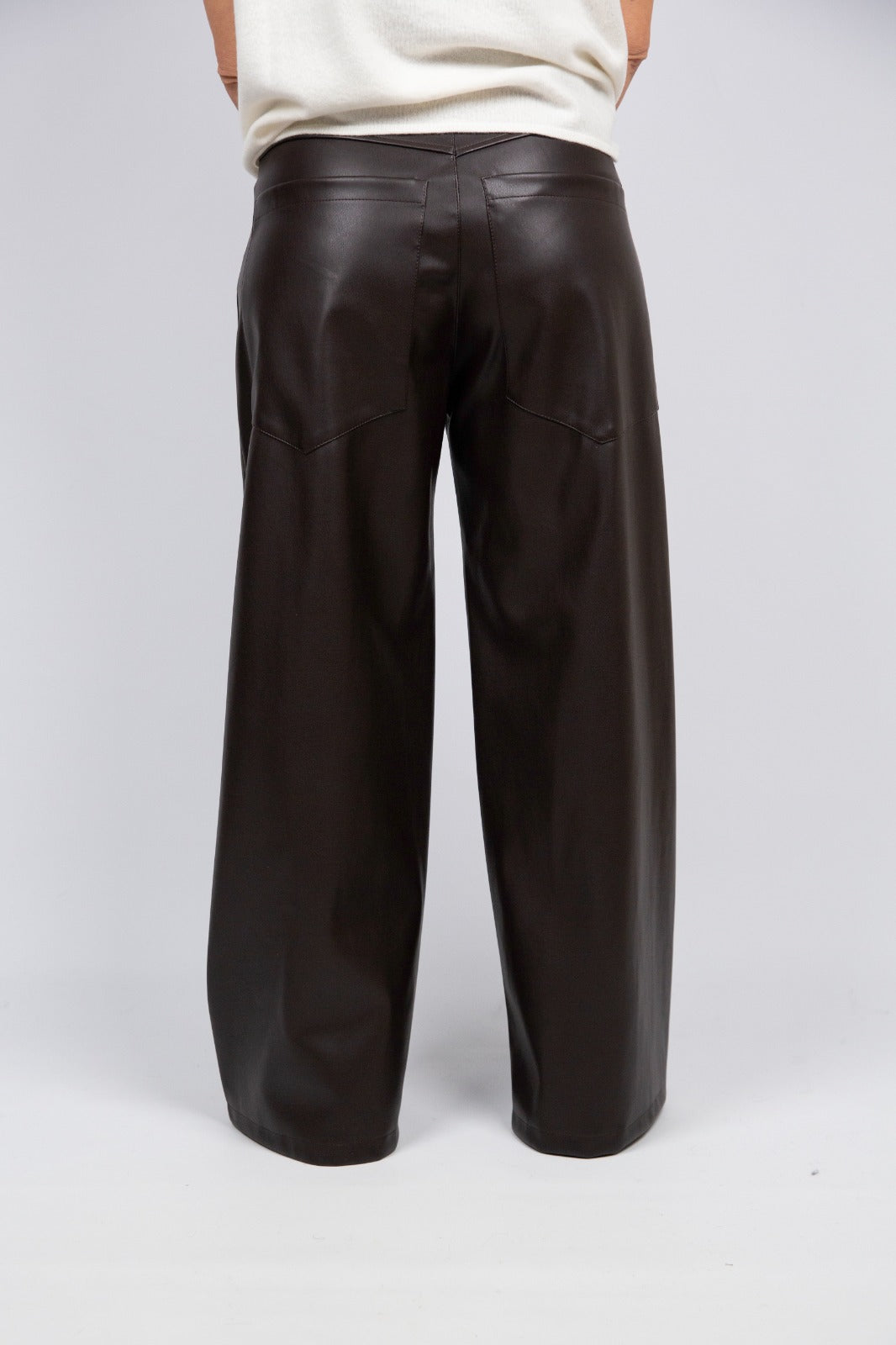 Tensionein jeans Giusy ecopelle caffè