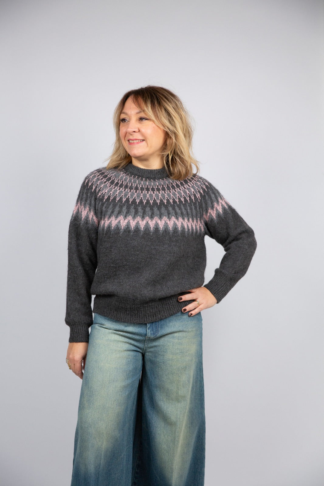 Motel Maglia  con greca multicolor