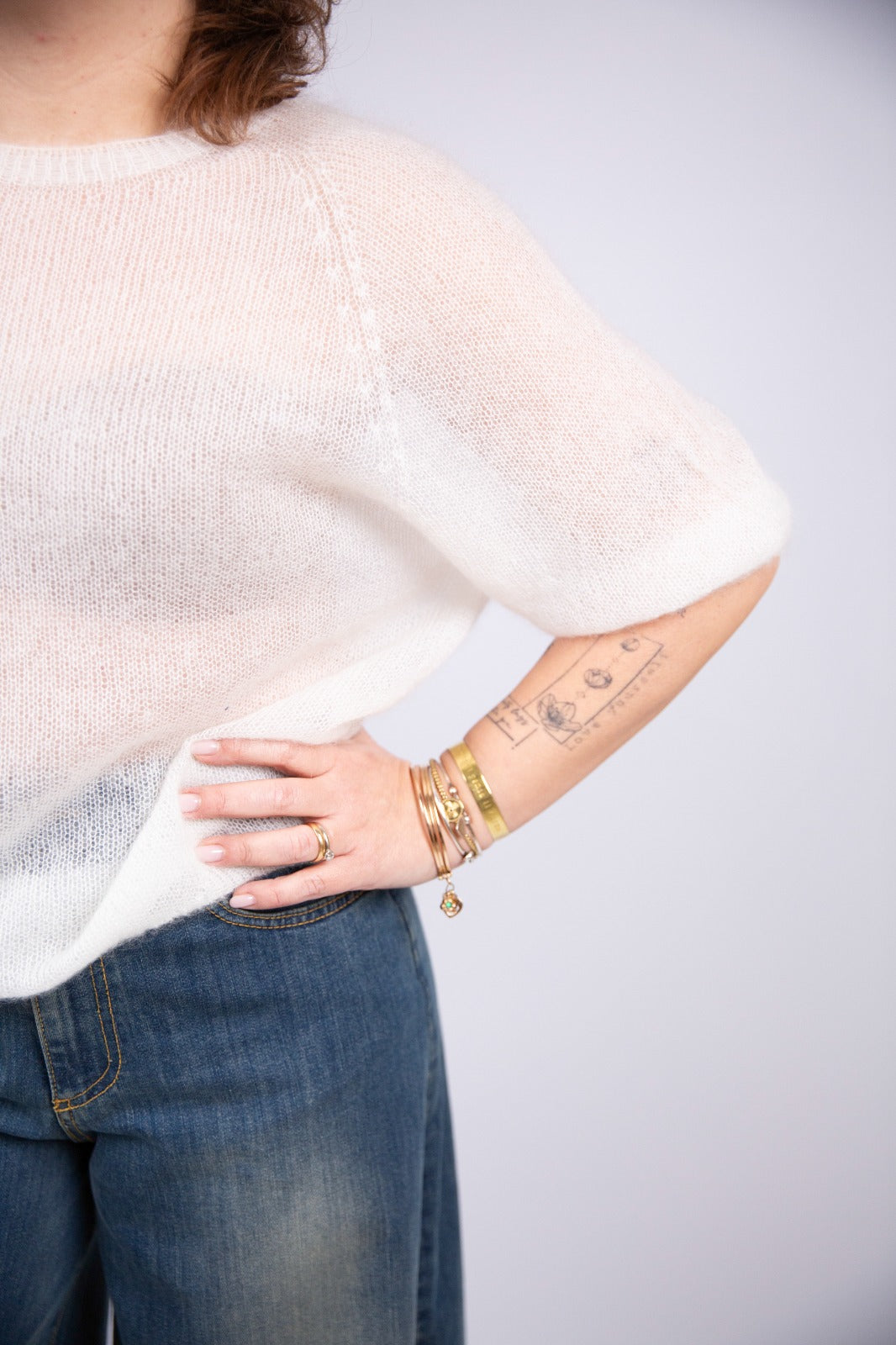 Spazio Sand maglia girocollo kids mohair