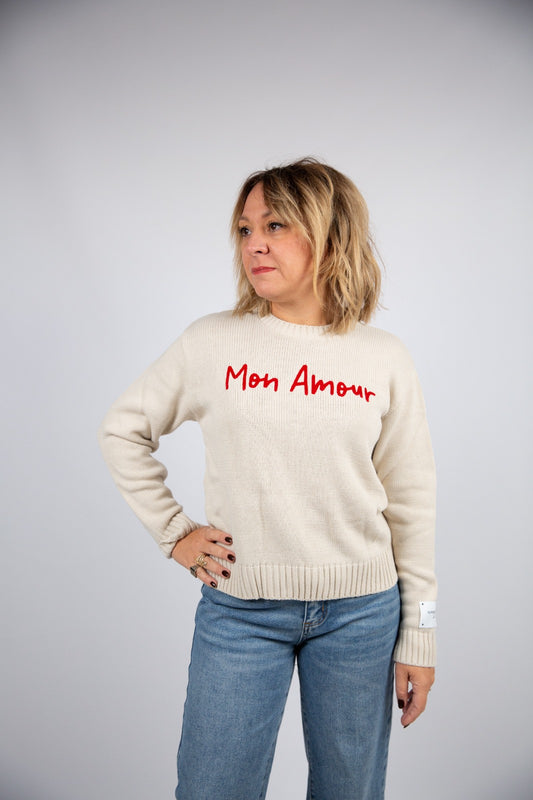 Superculture clothing maglia panna Mon amour