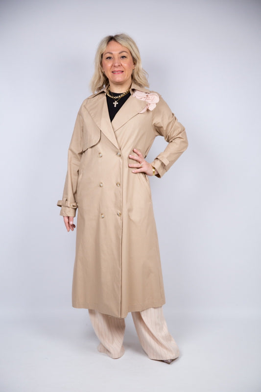 Susy mix Trench con spilla