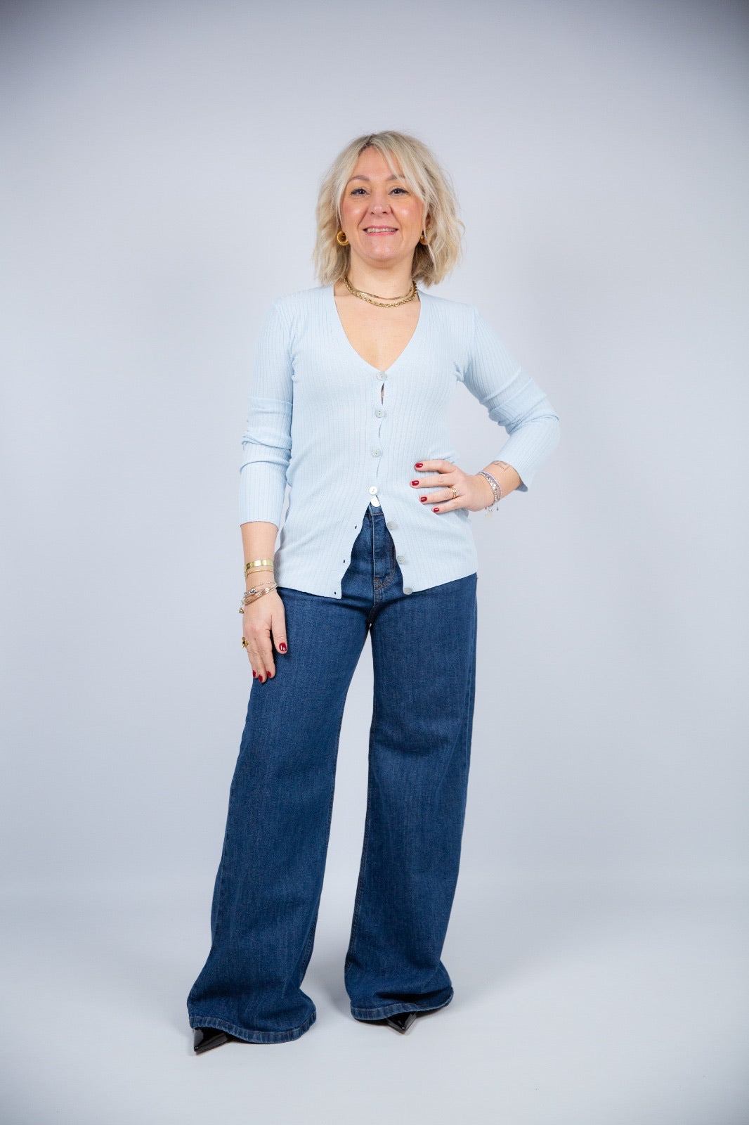Spazio sand Cardigan Lizzy a coste