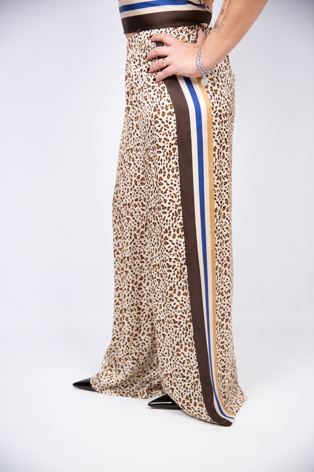 Kaos Pantalone a palazzo animalier