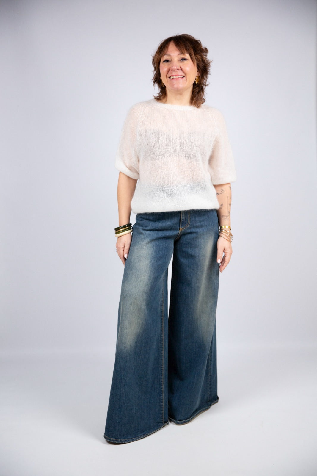 Spazio Sand maglia girocollo kids mohair