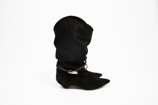Lea Gu Stivale in camoscio nero