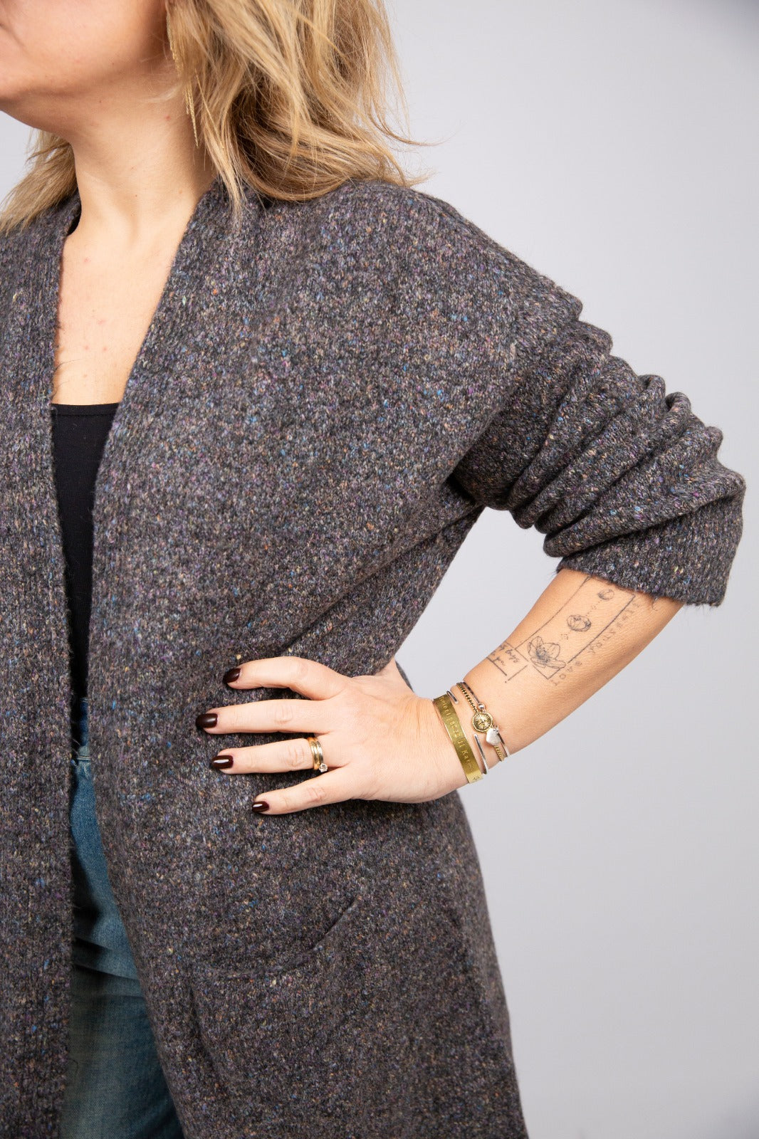 Bight cardigan maxi mélange