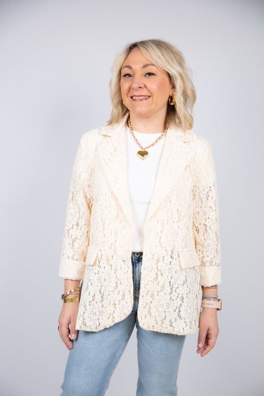 Atelier55 Giacca pizzo monopetto