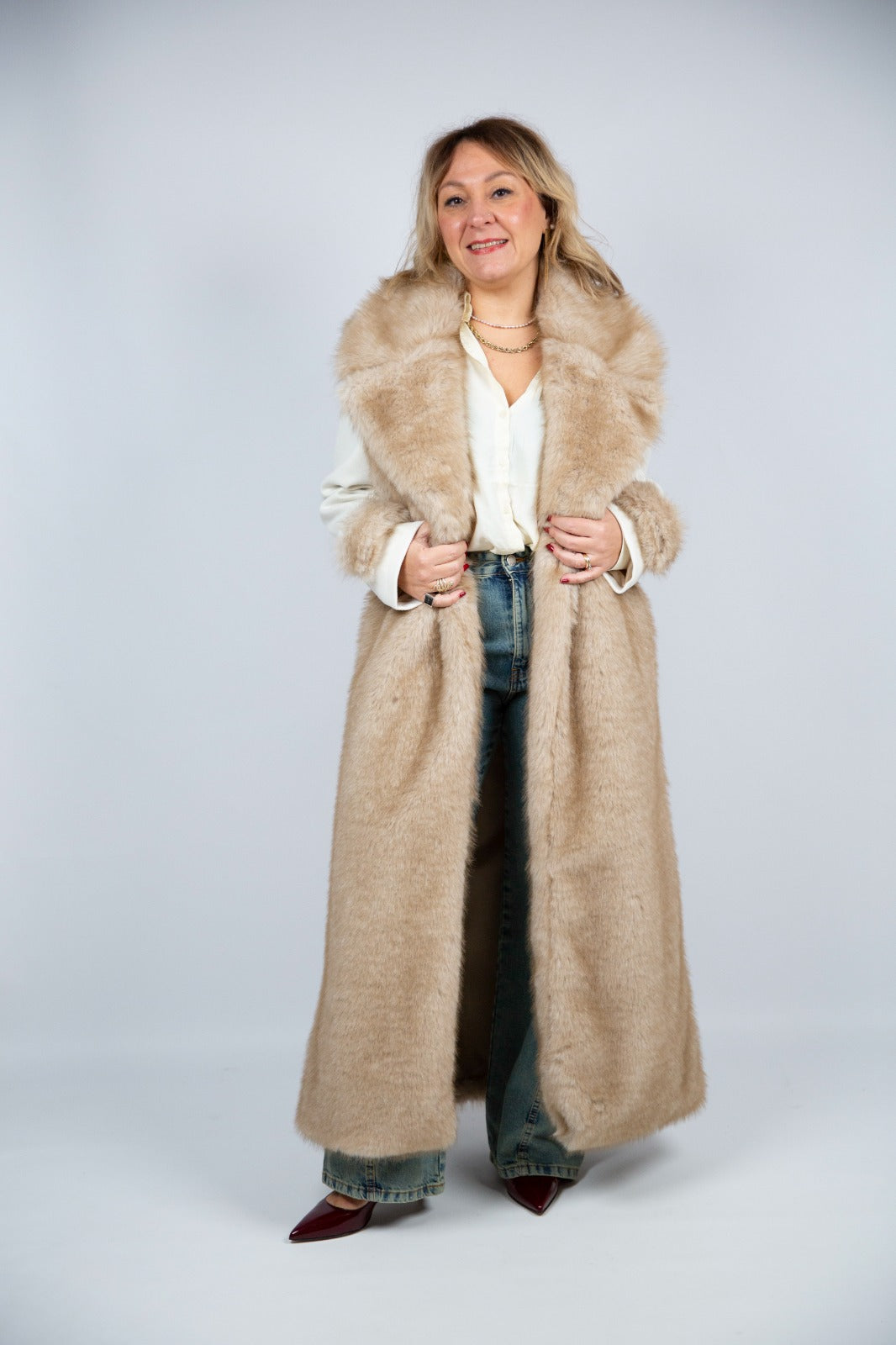 King Kong cappotto ecofur beige