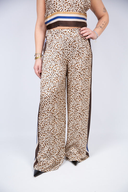 Kaos Pantalone a palazzo animalier