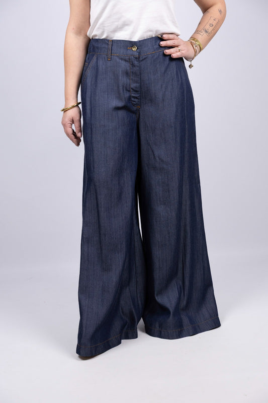 Kaos jeans palazzo  in chambrais