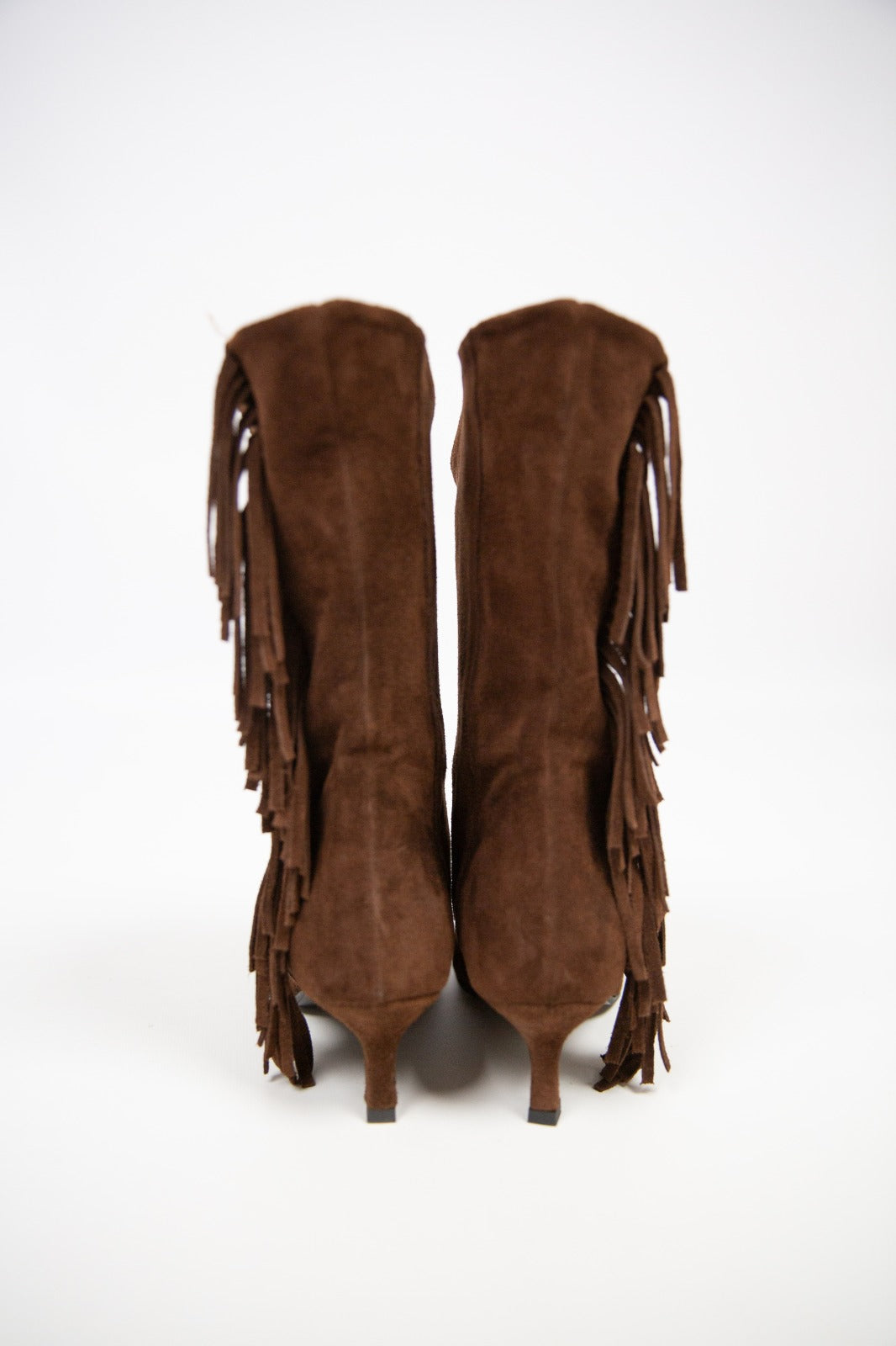 Lea gu stivale con frange testa di moro camoscio