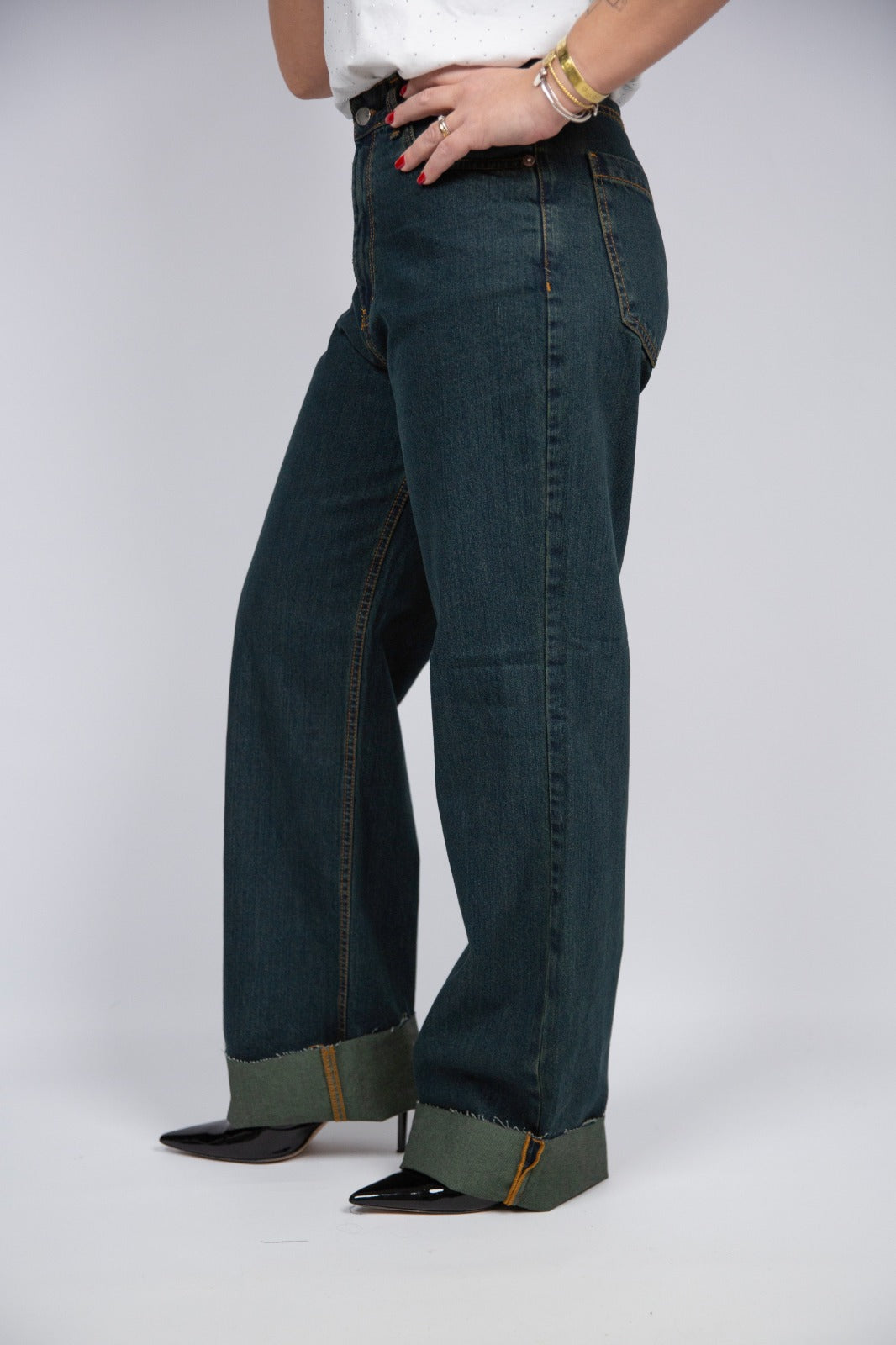 King Kong jeans ottanio wid leg taglio vivo