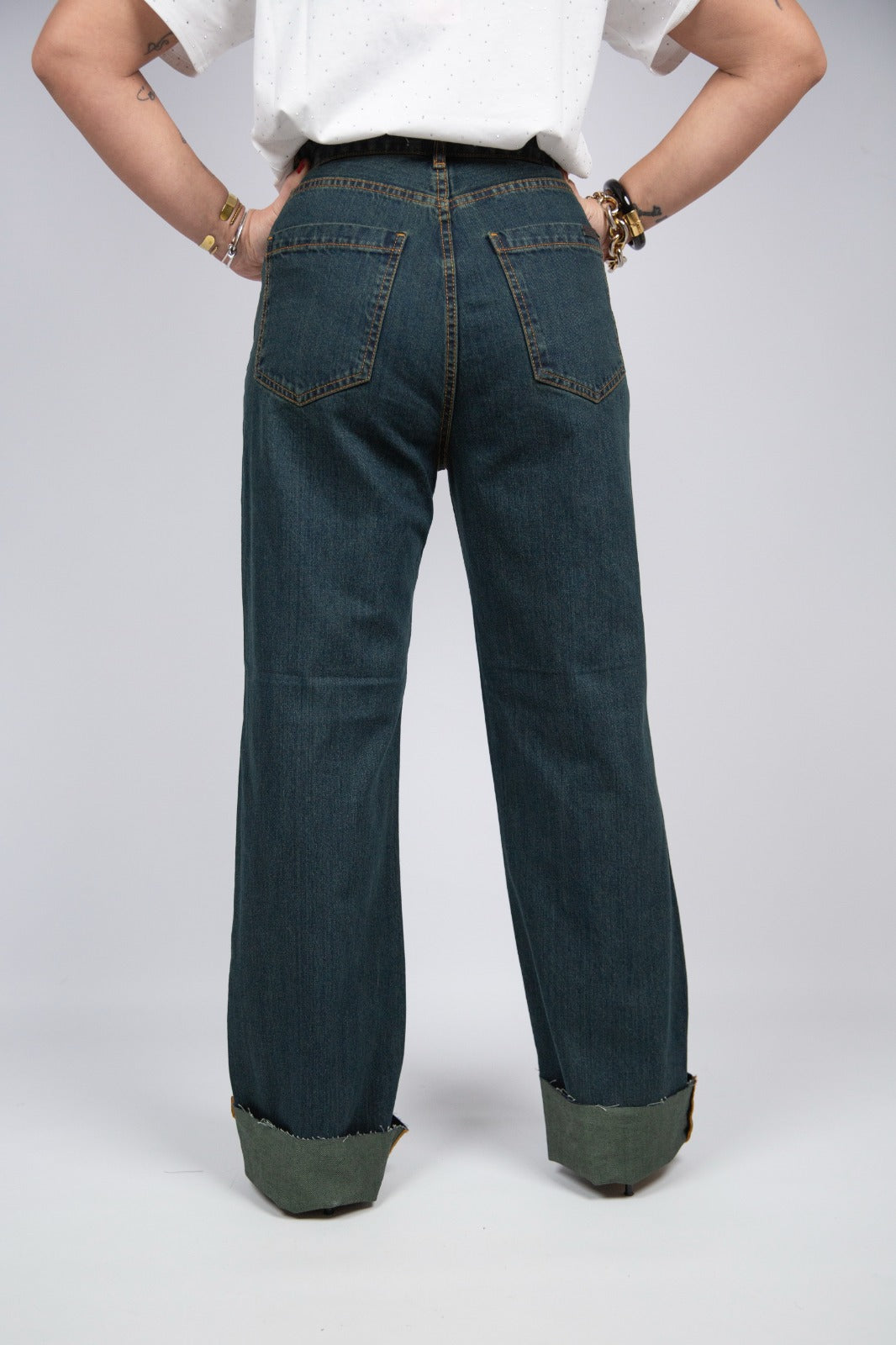 King Kong jeans ottanio wid leg taglio vivo