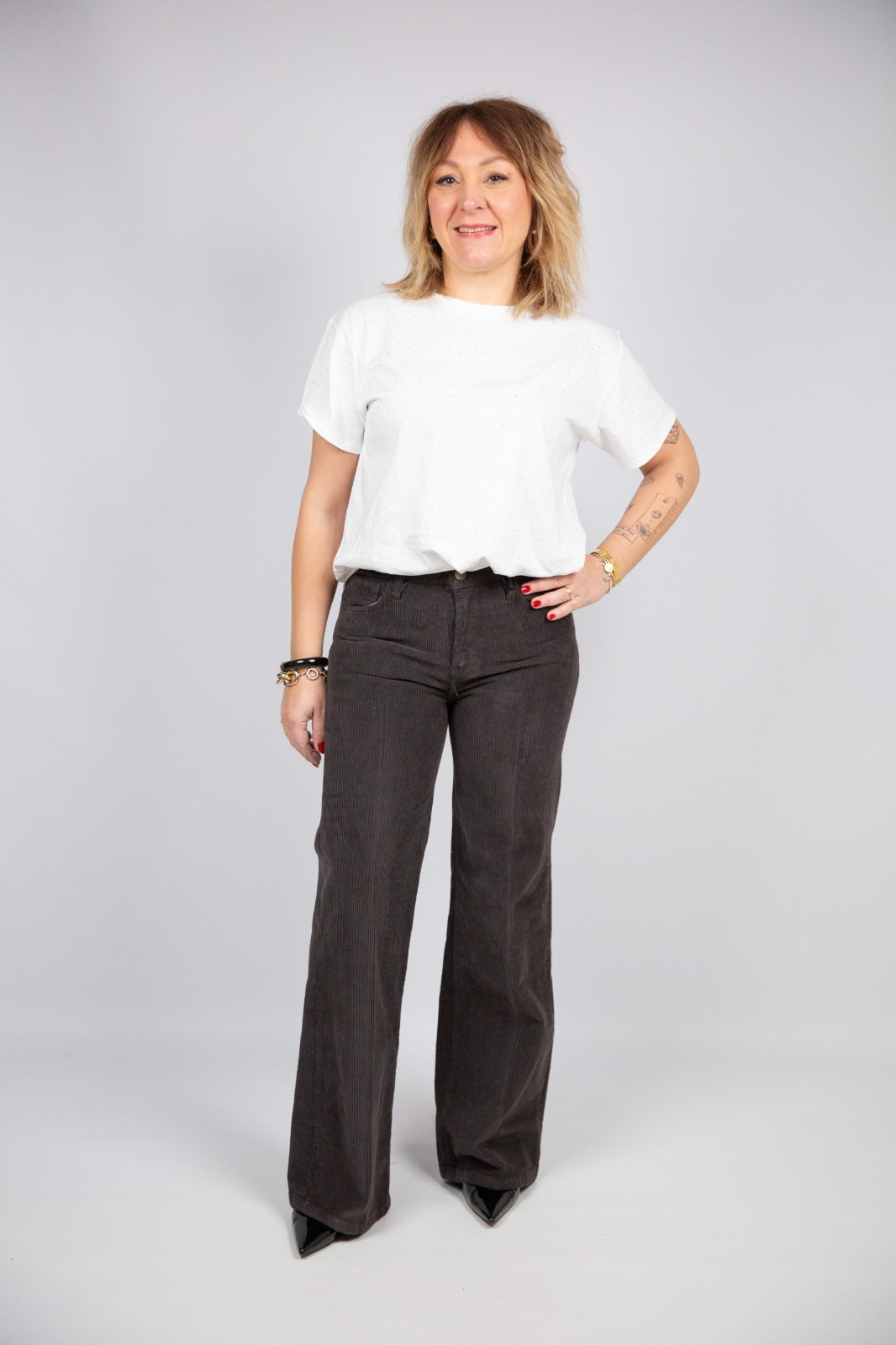 Arita pantalone in velluto testa di moro