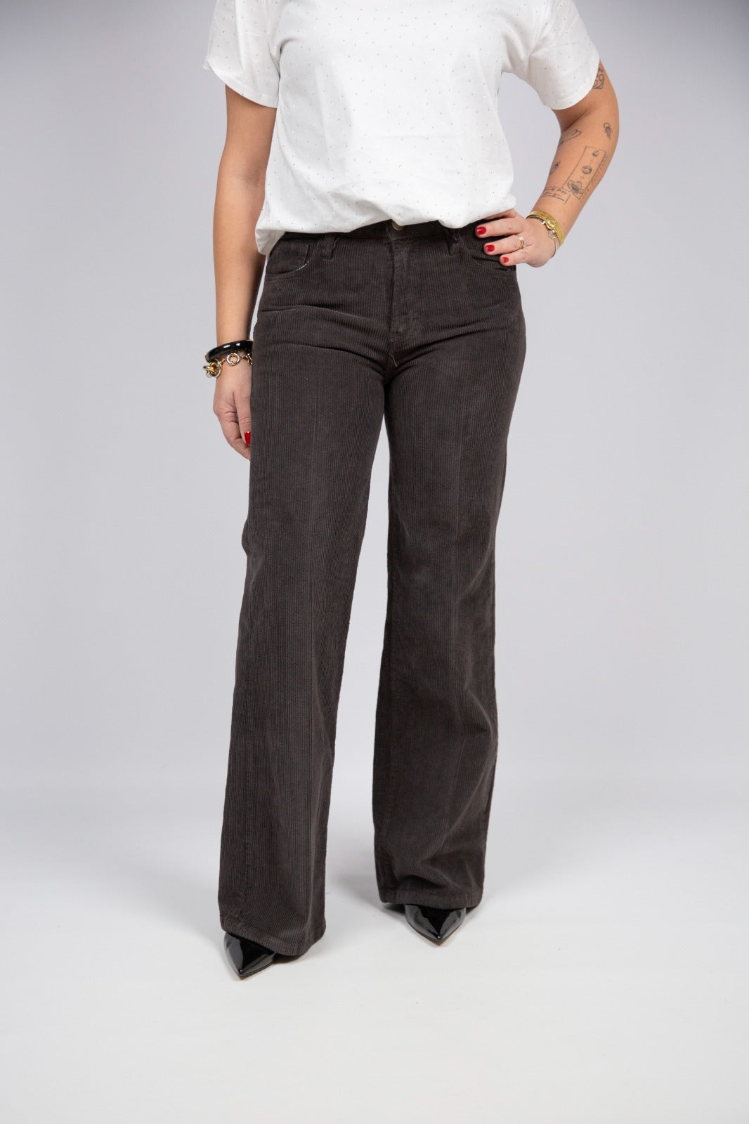 Arita pantalone in velluto testa di moro