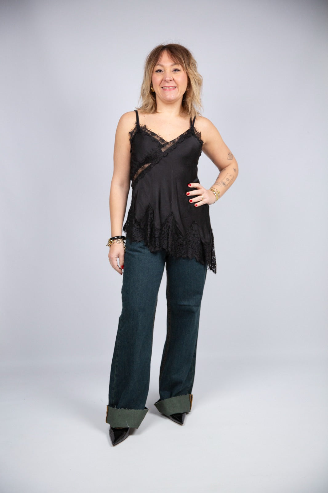 Arita top pizzo e viscosa