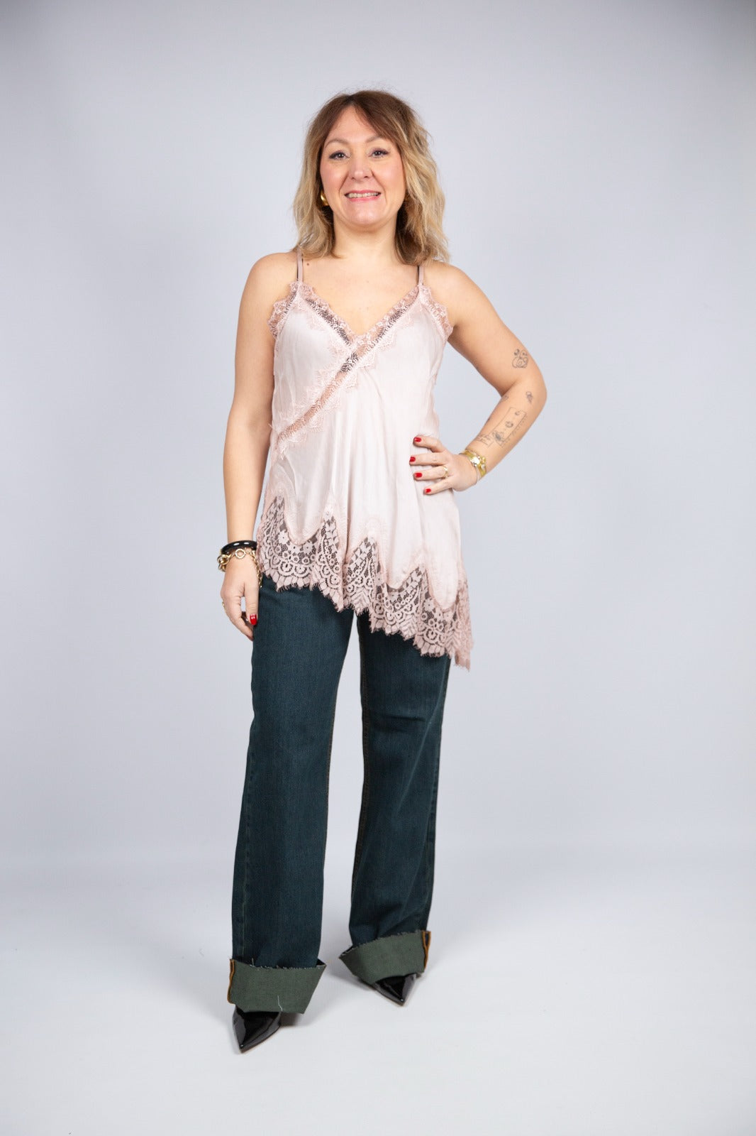 Arita top pizzo e viscosa