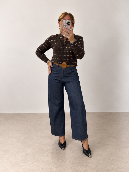 Tensione in jeans barrel cintura