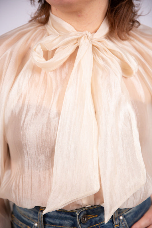 Motel diffusione moda camicia con fiocco e pizzo