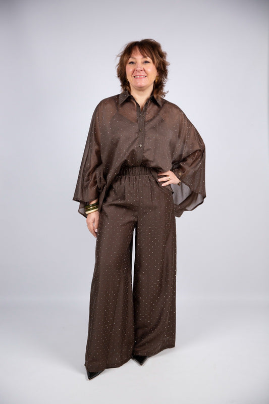 Kaos camicia kimono in voile con punti luce