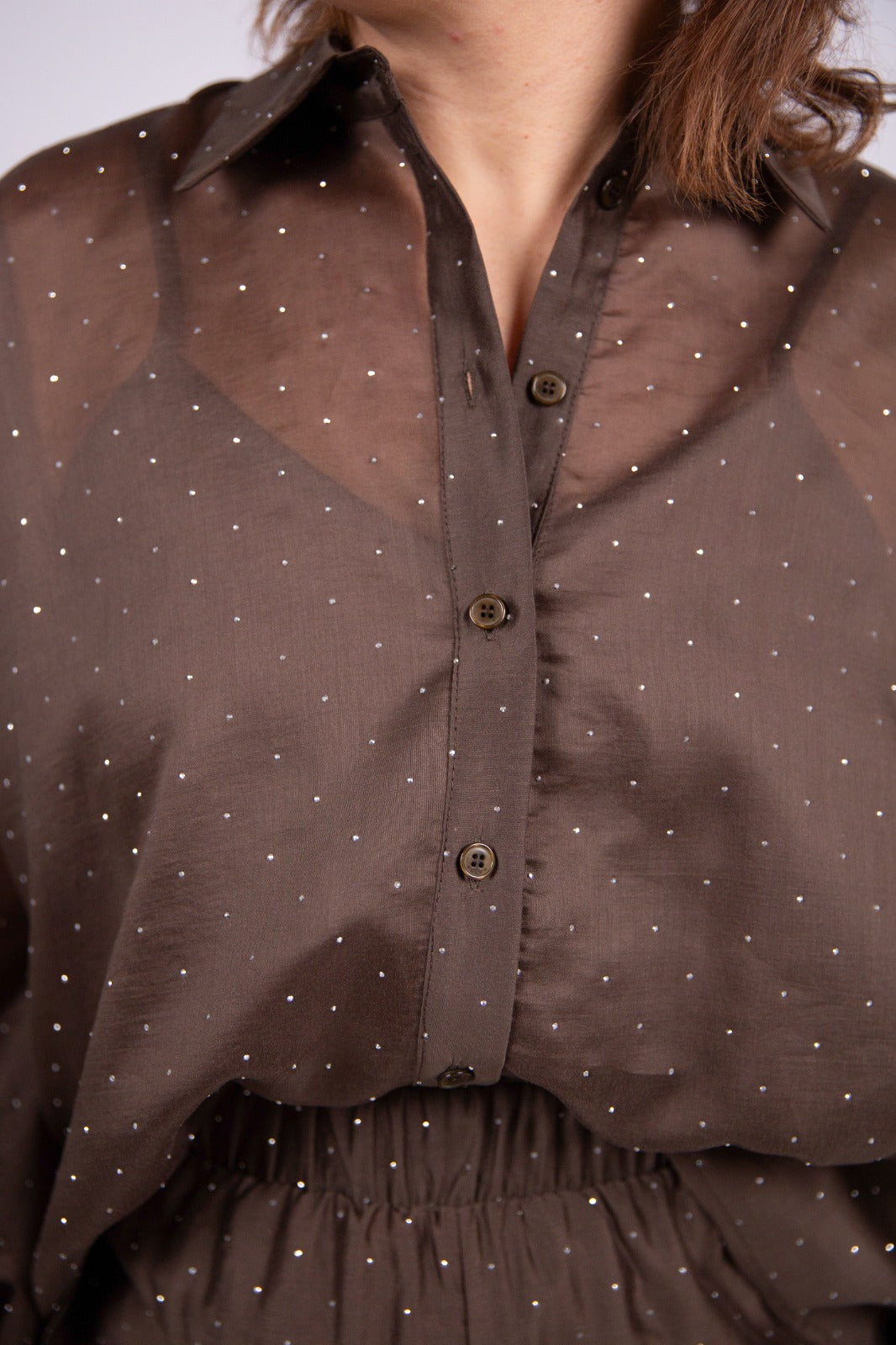 Kaos camicia kimono in voile con punti luce