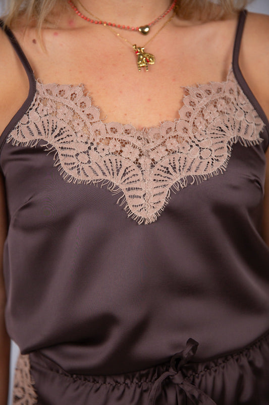 Motel diffusione moda canotta con pizzo