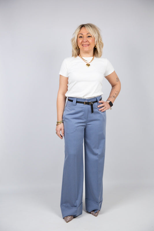 Atelier55 pantalone con risvolto