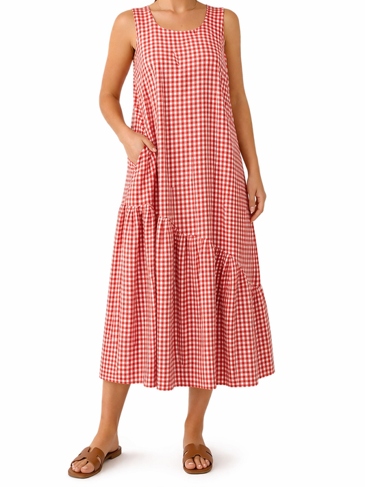 Compania fantastica vestito vichy midi in cotone