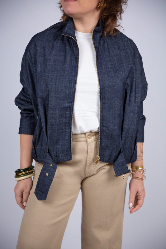 Kaos bomber in jeans scuro