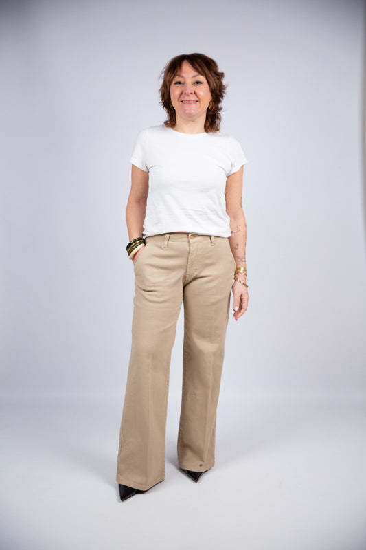 Arita pantalone flare in denim beige