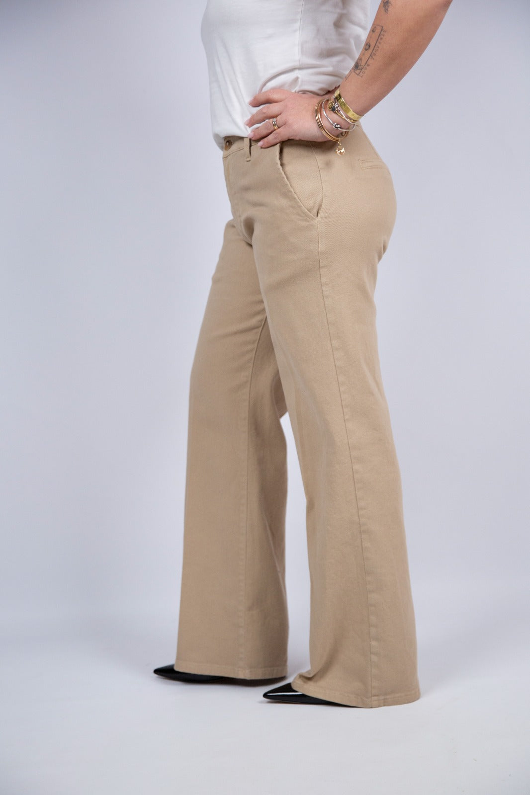 Arita pantalone flare in denim beige