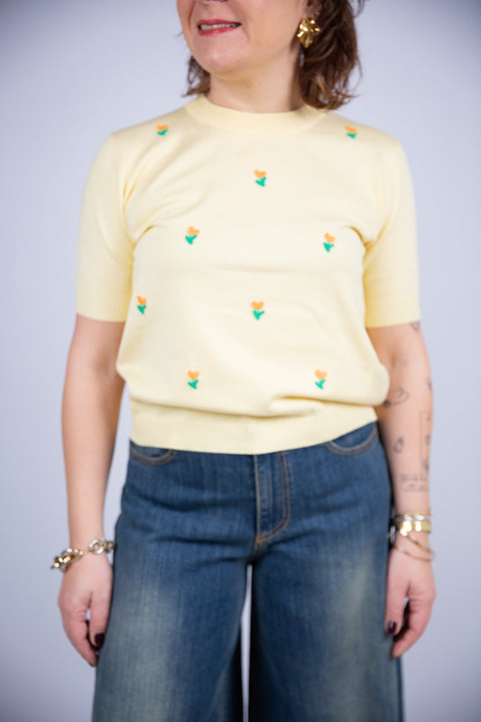 Compania fantastica maglia mezza manica con applicazioni