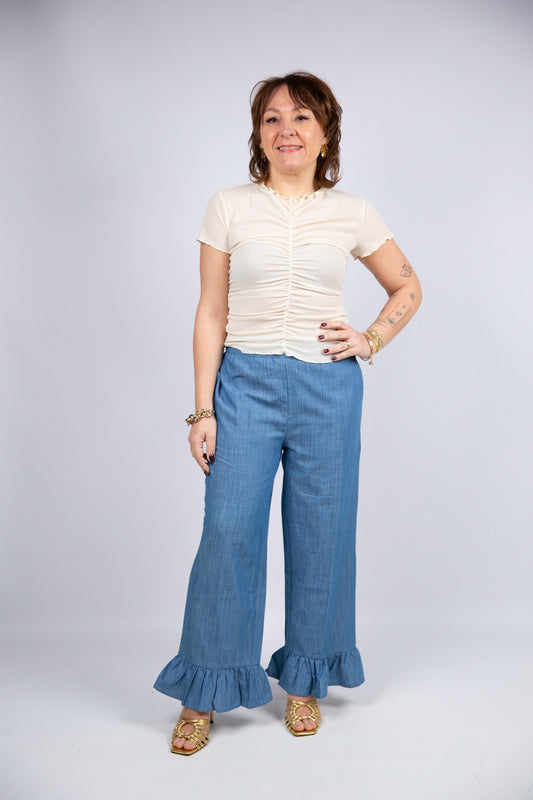 Compania fantastica pantalone con dettaglio rouche