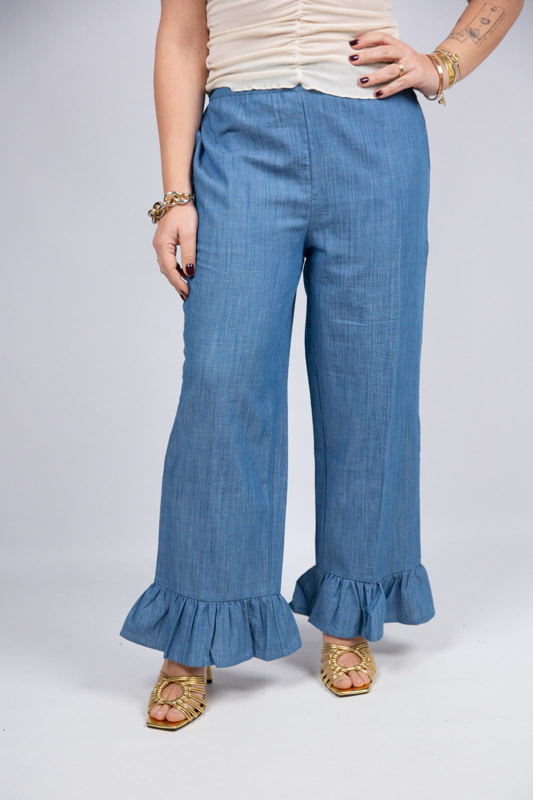 Compania fantastica pantalone con dettaglio rouche