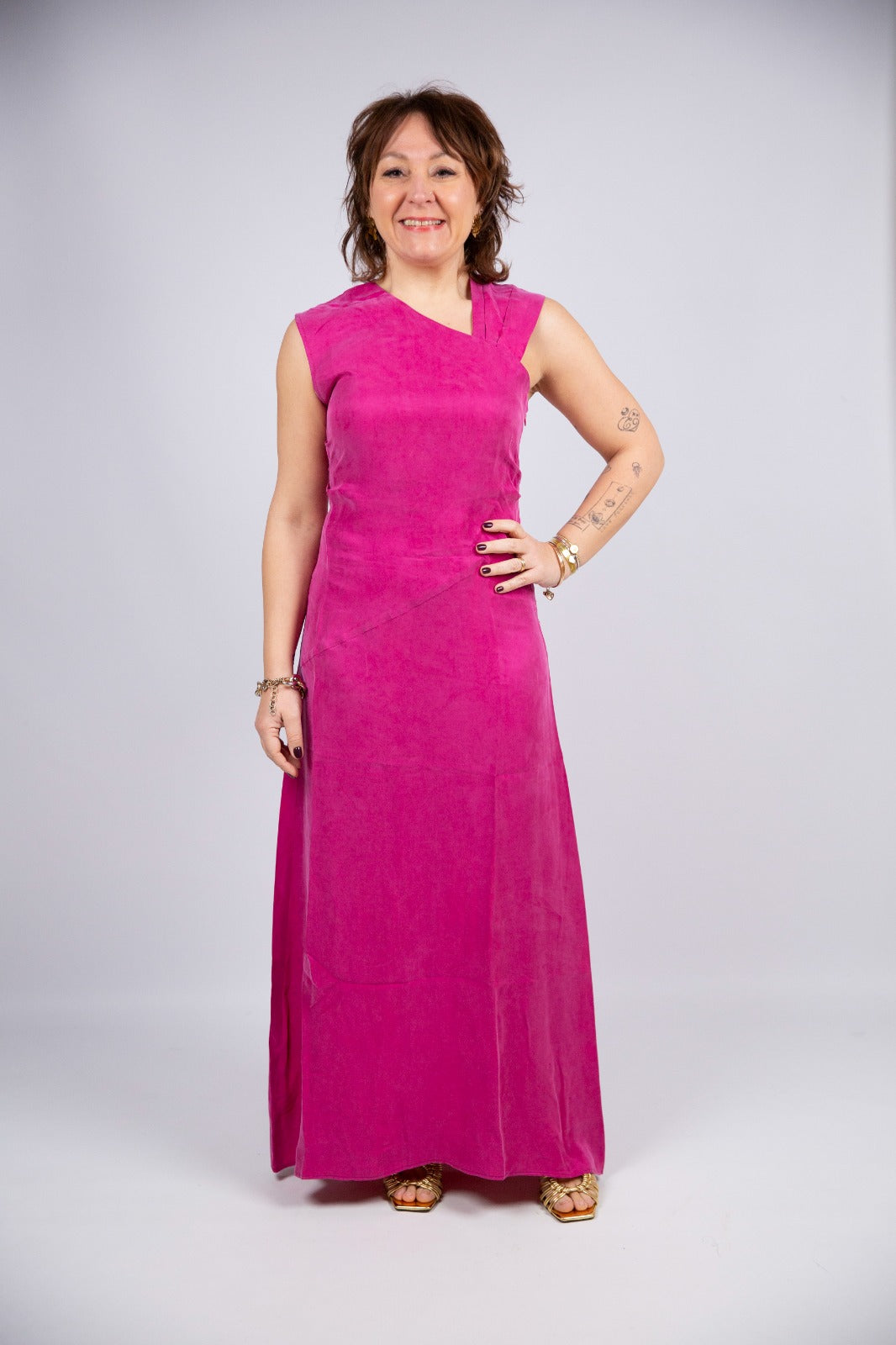 Wild pony abito in viscosa dettaglio scollatura