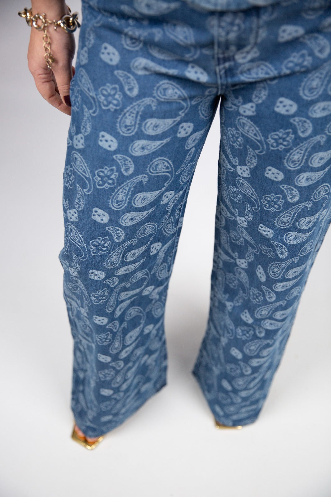 Compania fantastica jeans paisley wide leg