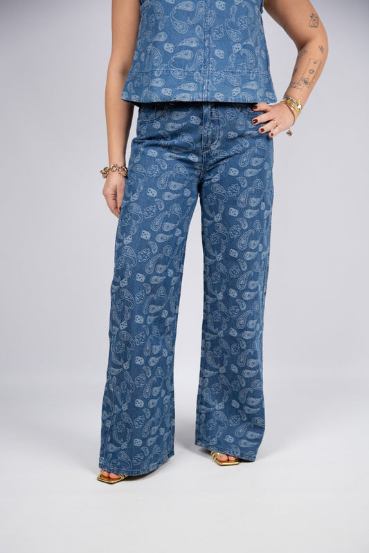 Compania fantastica jeans paisley wide leg
